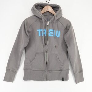 TREW Gear Hard-Working‎ Hoodie Womens Small Gray Heavyweight Full Zip Thumbholes